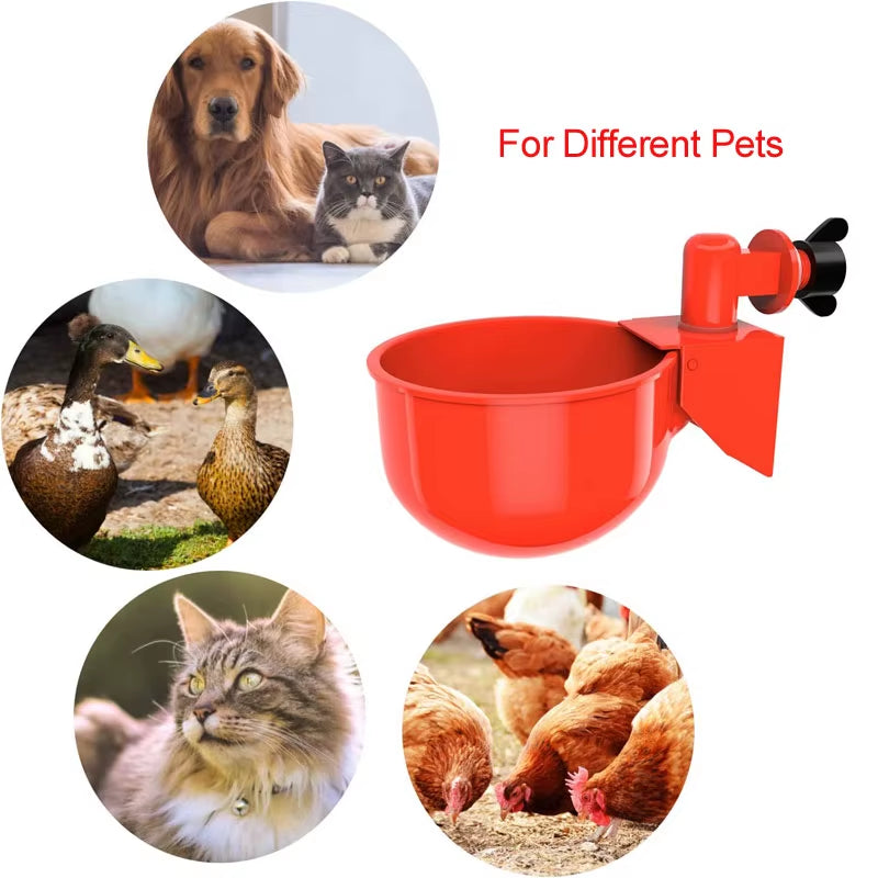 50Pcs Automatic Poultry Drinking Bowl Chicken Waterer Cups Duck Drinking Machine Hanging Drinking Bowls Water Dispenser Acessory