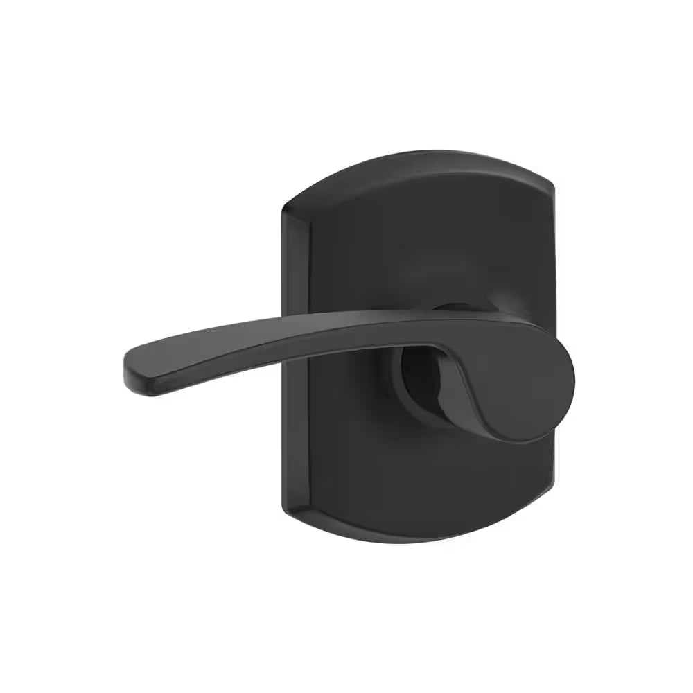 Merano Matte Black Passage Hall/Closet Door Handle with Greenwich Trim