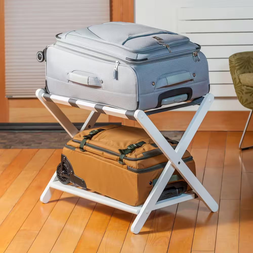 Winsome Reese White Luggage Rack with Shelf