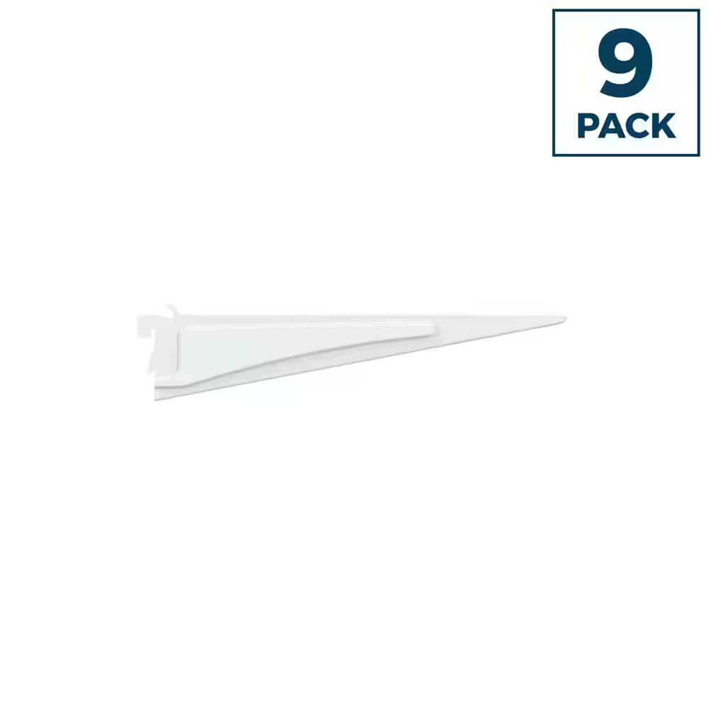 Shelftrack 12 In. X .5 In. White Shelf Bracket (9 Pieces)