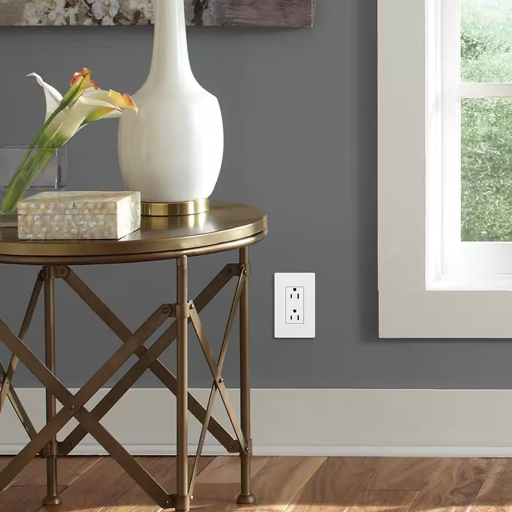 Claro 15 Amp Duplex Outlet, White (CAR-15-WH)