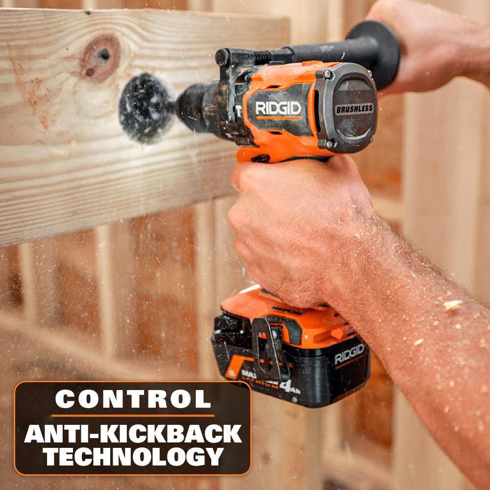 RIDGID 18V Brushless Cordless 1/2 in. High Torque Hammer Drill/Driver (Tool Only)