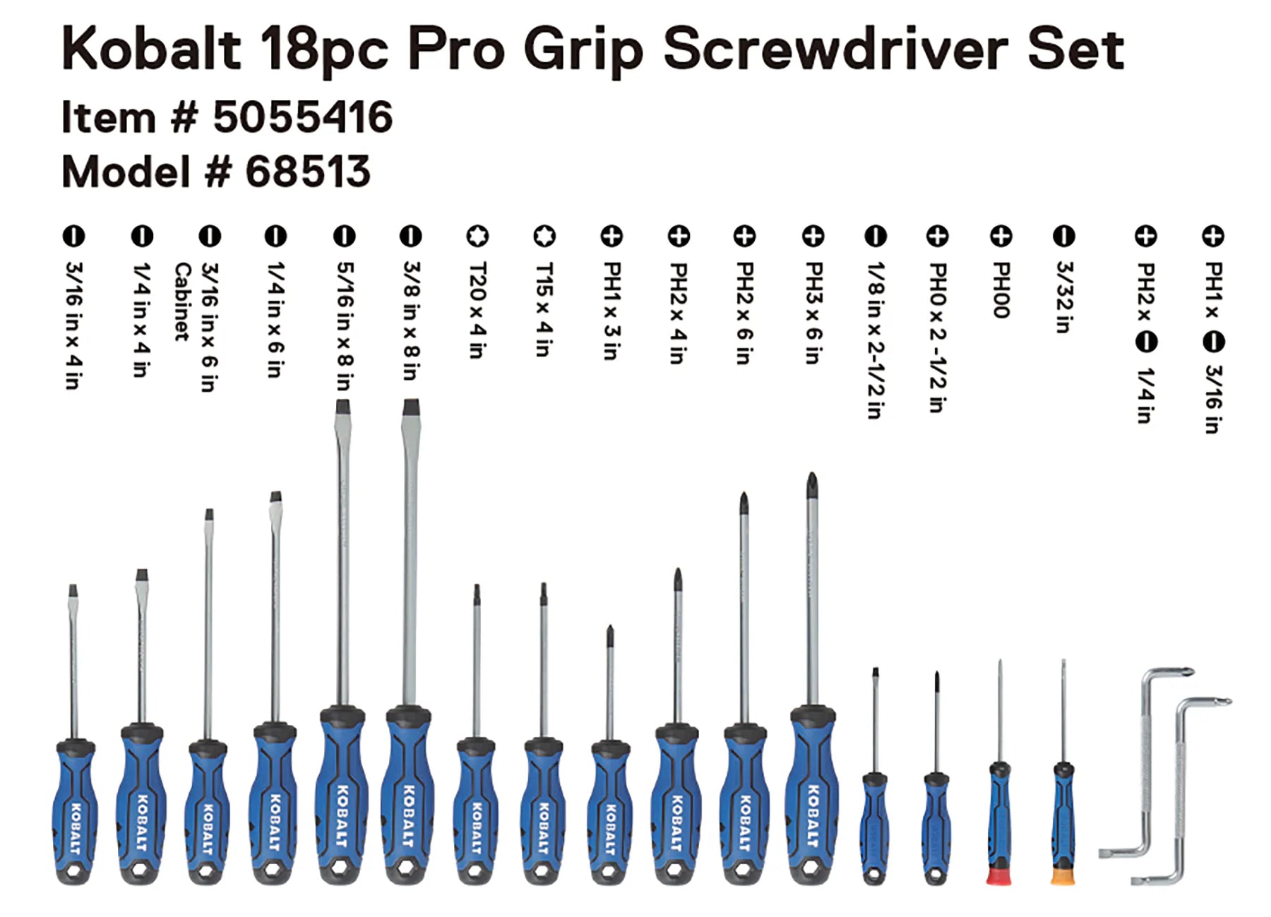18 -Piece 8-In Magnetic Screwdriver Set