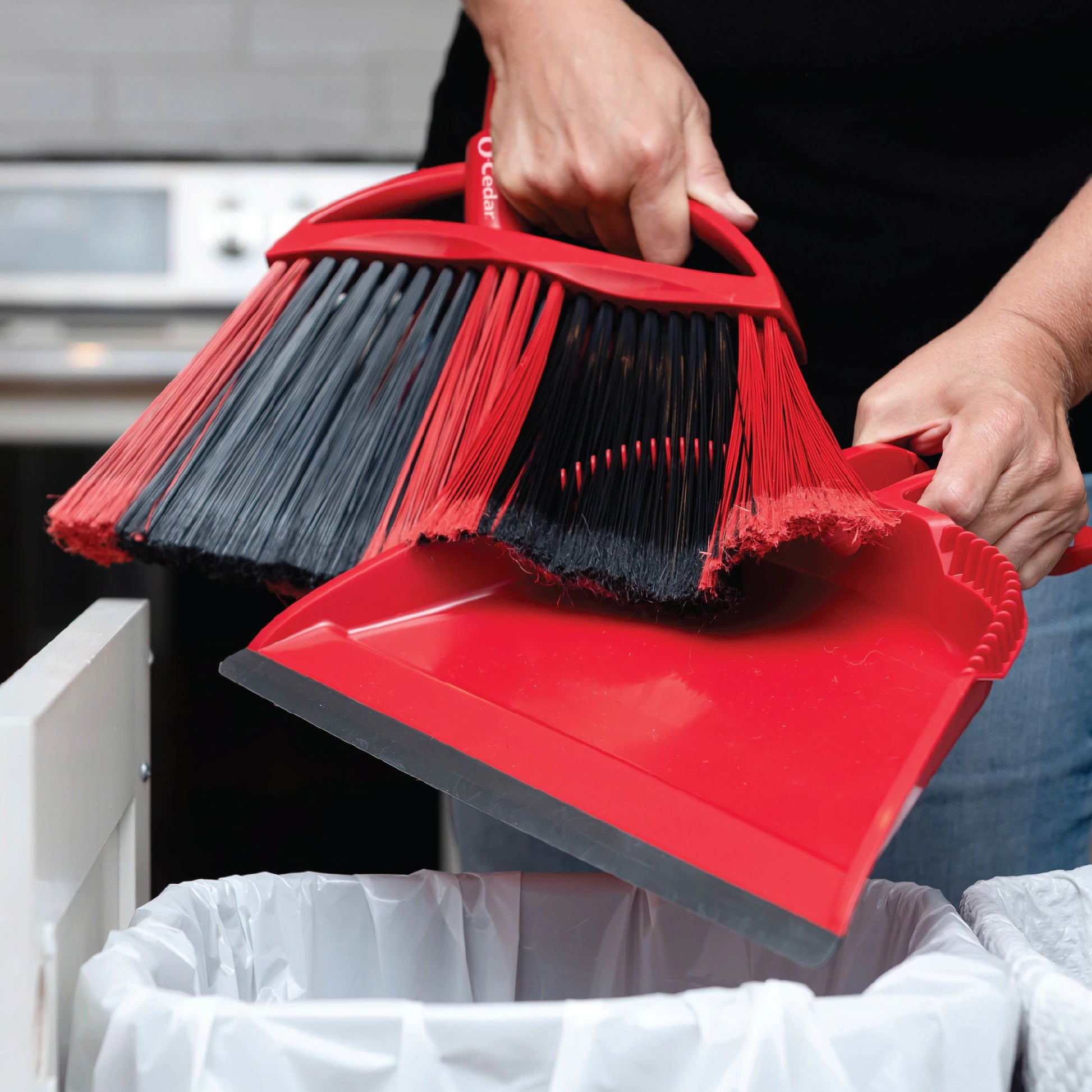 Powercorner One Sweep 13.5-In Poly Fiber Multi-Surface Angle with Dustpan Upright Broom