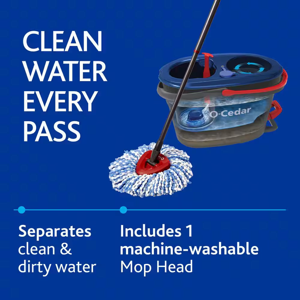 Rinseclean Clean Water Microfiber Spin Mop and Bucket System, Clean with Clean Water