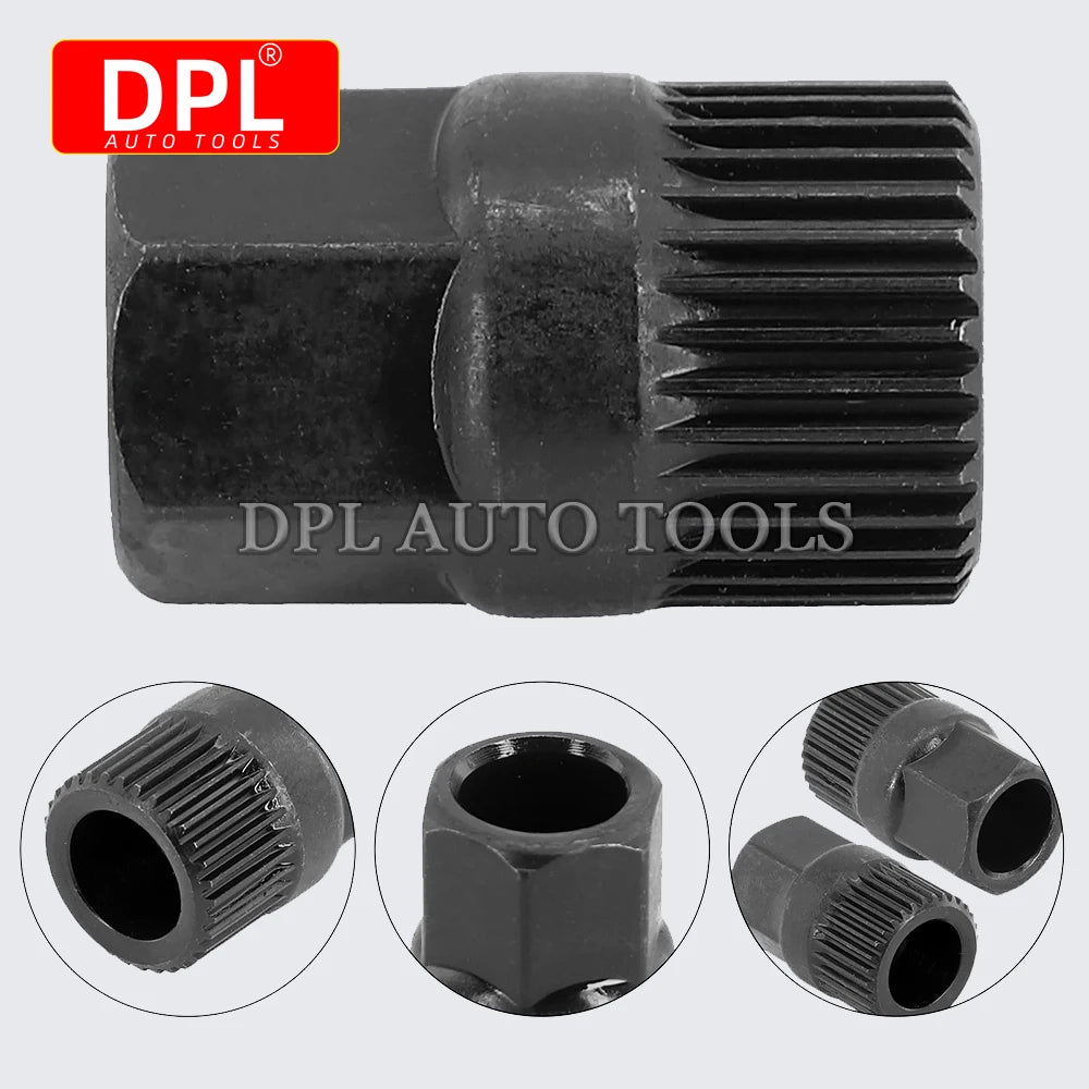 Alternator Clutch Free Wheel Pulley Removal Tool with 33 Tooth V Belt Pulley Remover Black Car Accessories Alternator Clutch Fre