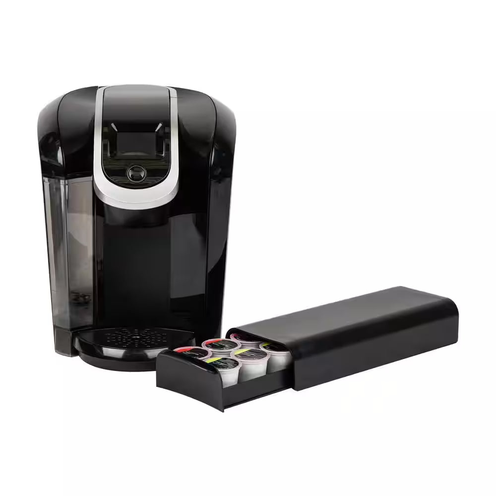 Single Serve Coffee Pod Organizer, 12-14 Coffee Pod Capacity, In. L X 12.75 In. W X 2.25 In. H, Black