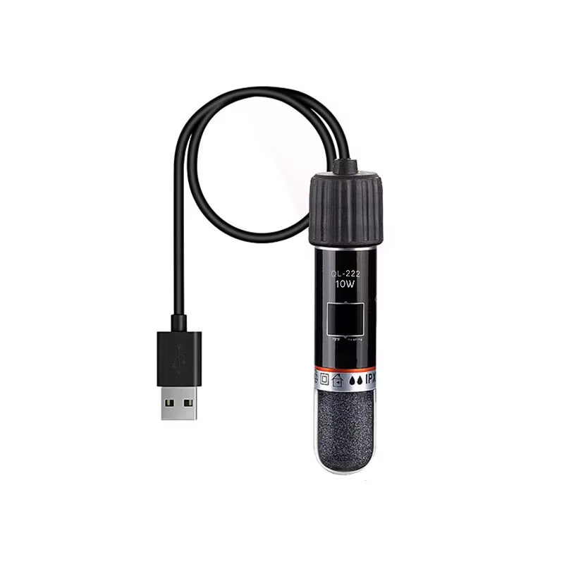 USB Mini Aquarium Heating Rod for Small Fish Tank 26°C Constant Temperature Aquarium Heater Submersible Thermostat Heater 10W