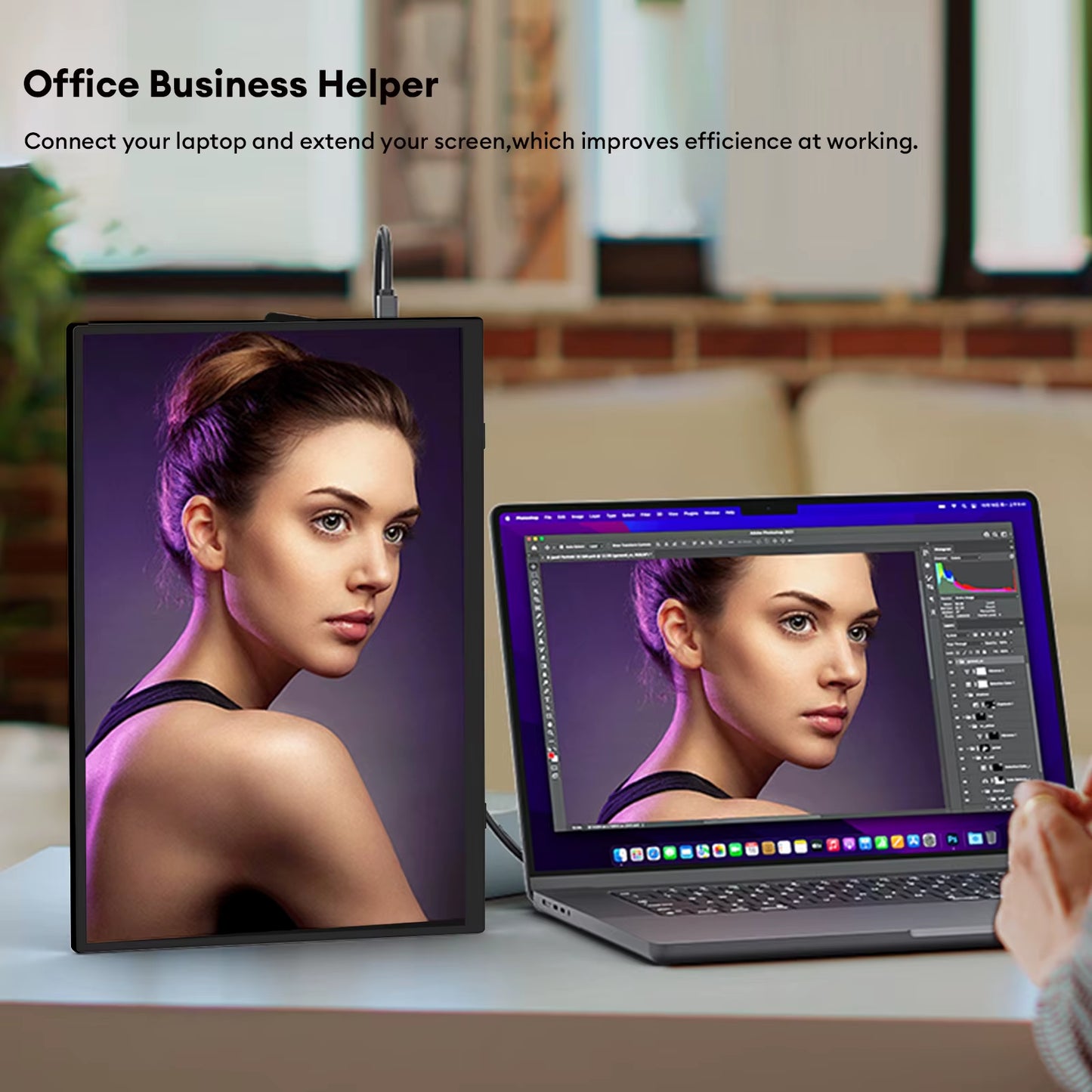 15.6' FHD 100%Srgb 300Nits Ultra Thin Back Stand Design Portable Monitor for Phone Gaming Laptop