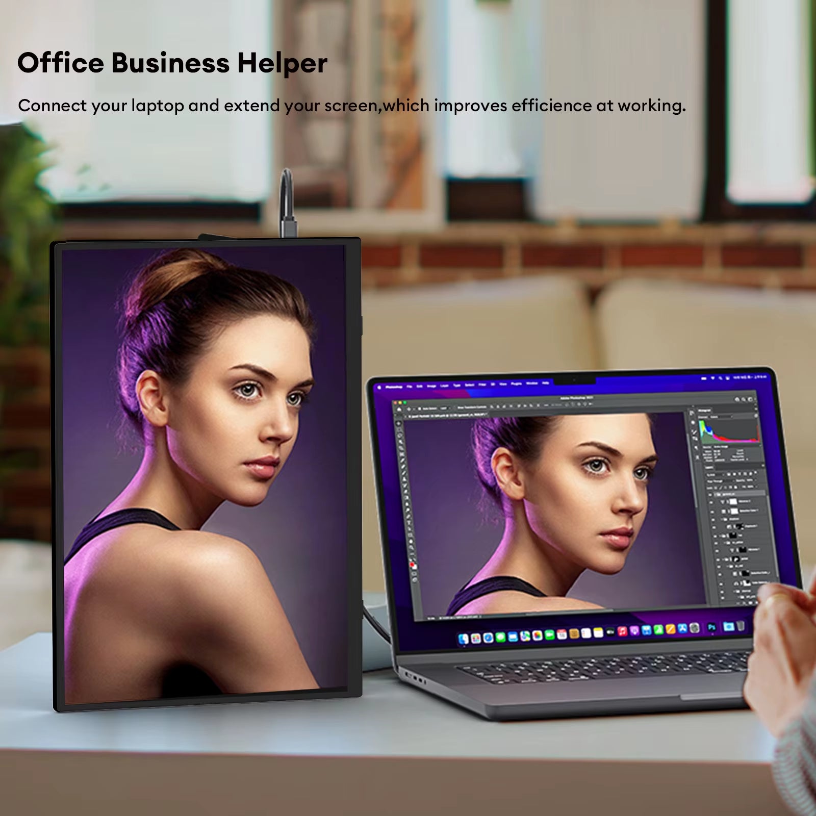 15.6' FHD 100%Srgb 300Nits Ultra Thin Back Stand Design Portable Monitor for Phone Gaming Laptop