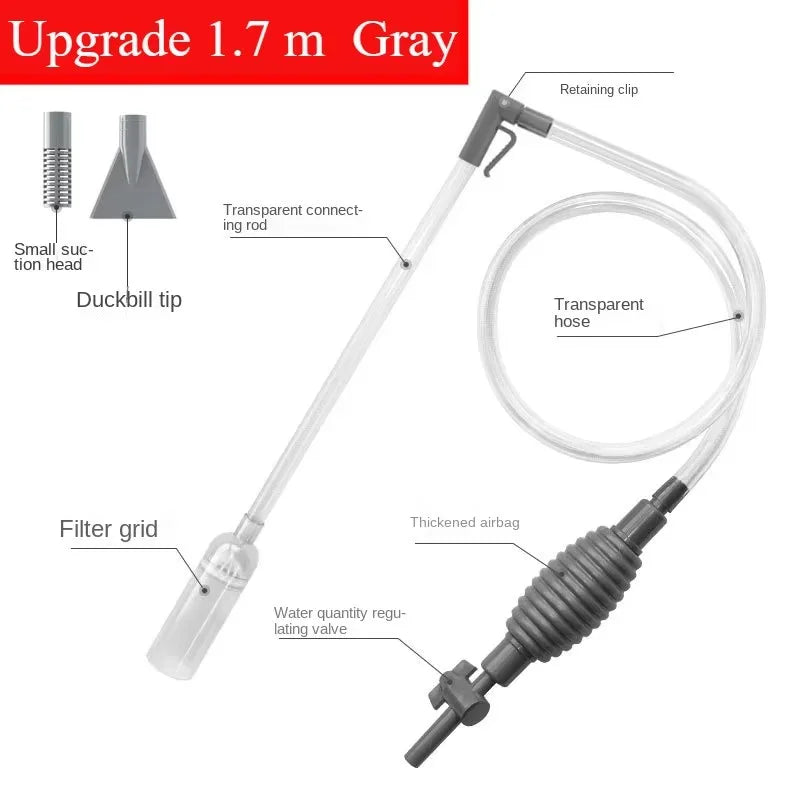 Fish Tank Siphon Vacuum Gravel Large Water Exchanger Aquarium Sand Cleaning and Water Changing Cleaning Kit with Extension Tube