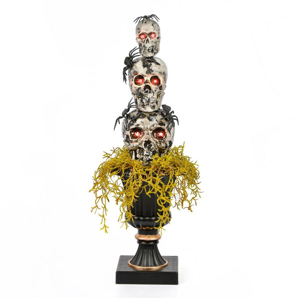 National Tree Company 32 in. Pre-Lit Halloween Skull Tower