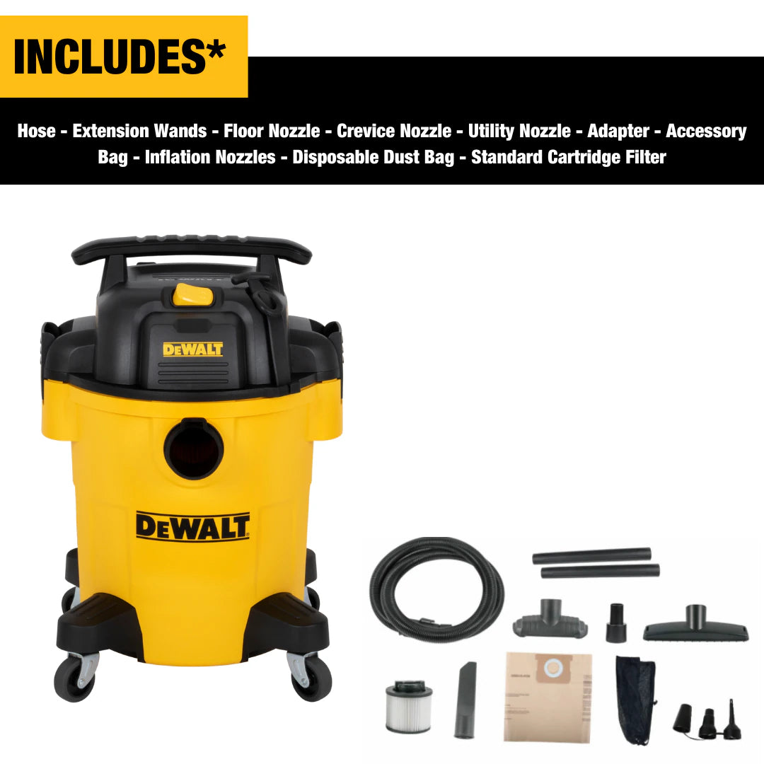 6-Gallon 4 HP Corded Wet/Dry Shop Vacuum with Accessories Included