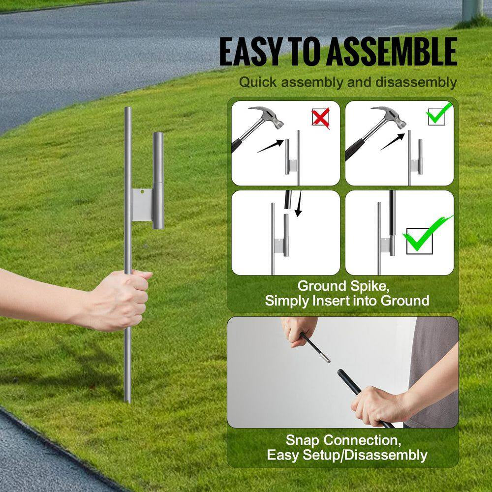 Feather Flag Pole Kit, 3-Pack Swooper Flag Poles 16.3 Ft. for Outdoor Business Advertising, with Ground Stakes, Flagpole