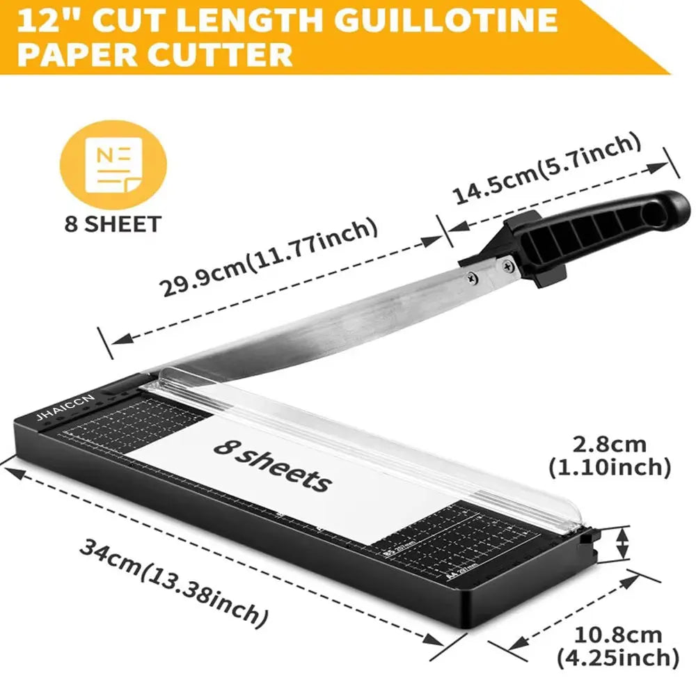 A4 Precision Paper Photo Trimmers Guillotine Cutter for Photo Labels Paper Cutting Tool with R4 Corner Rounder Cutting Board