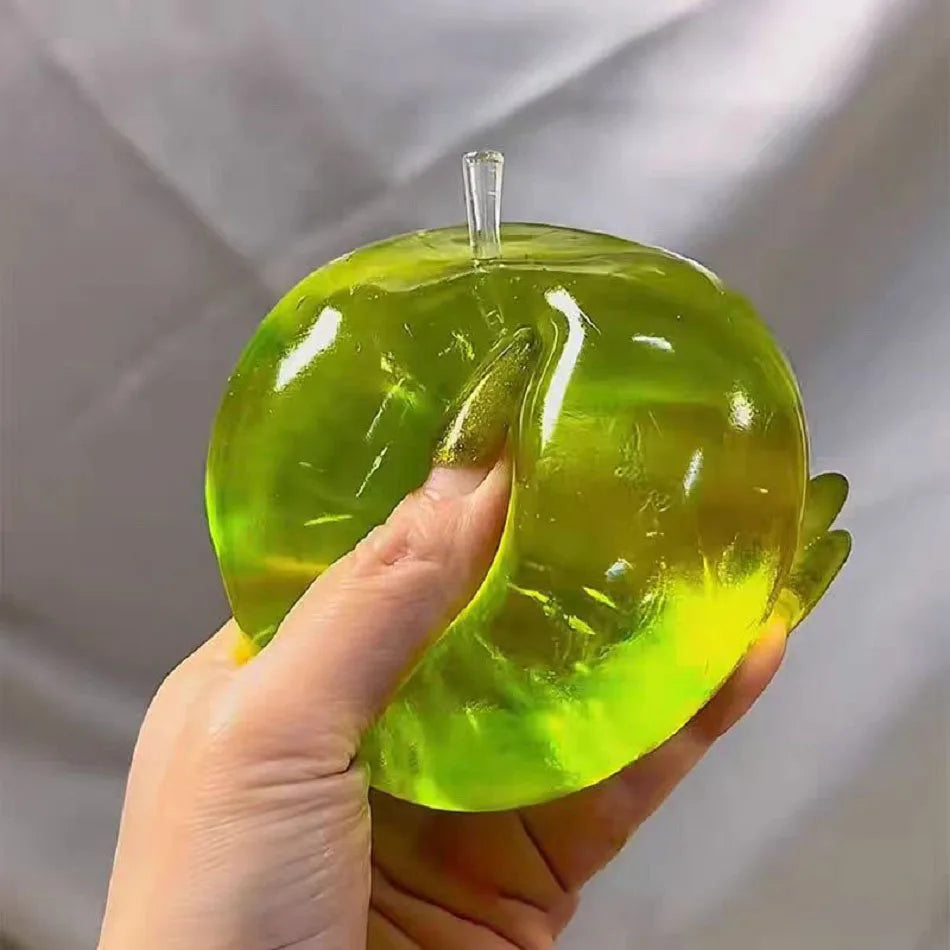 Squishy Green Apple Stress Ball Soft Fidget Sensory Toy for ADHD Autism Slow Rebound Squeeze Toy for Adults Funny Christmas Gift
