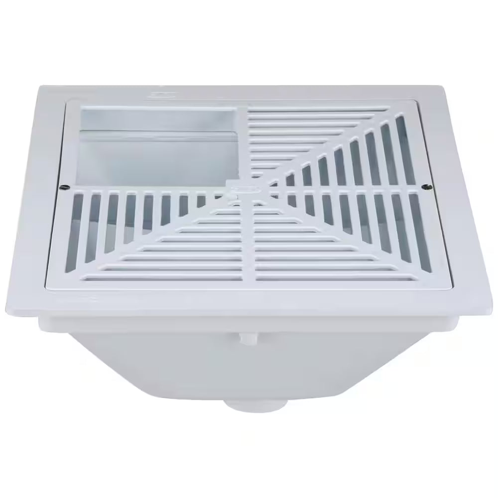 EZ PVC Slab on Grade Square Drain with 6 In. Nickel Bronze Strainer and 2 In. X 3 In. Outlet