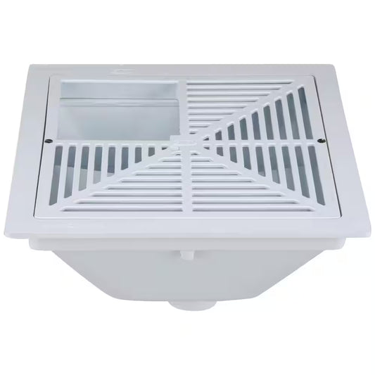 EZ PVC Slab on Grade Square Drain with 6 In. Nickel Bronze Strainer and 2 In. X 3 In. Outlet
