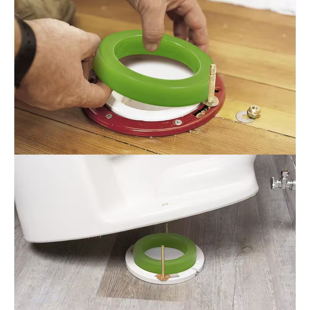 Universal Fit for 3 In. and 4 In. Waste Lines Elastic Waxless Toilet Ring Seals Bowl
