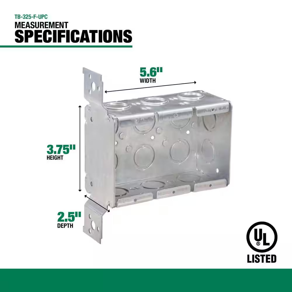 2-1/2 In. D Steel Metallic 3-Gang Welded Switch Box with 14 Cko'S and F Bracket, 1-Pack