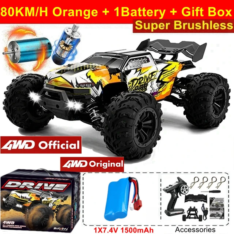 Remote Control Car off Road 4X4 RC Car High Speed Buggy Truck Super Brushless 50 or 80KM/H Fast Drift Racing Toy Gift