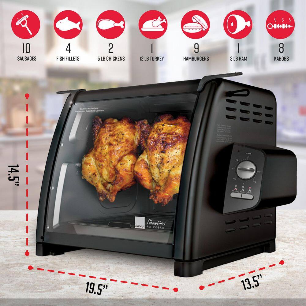 Ronco Series Black Countertop Rotisserie Oven