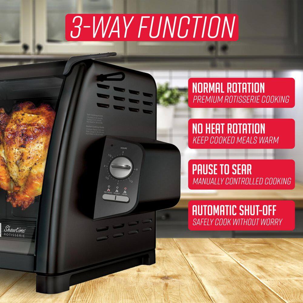 Ronco Series Black Countertop Rotisserie Oven