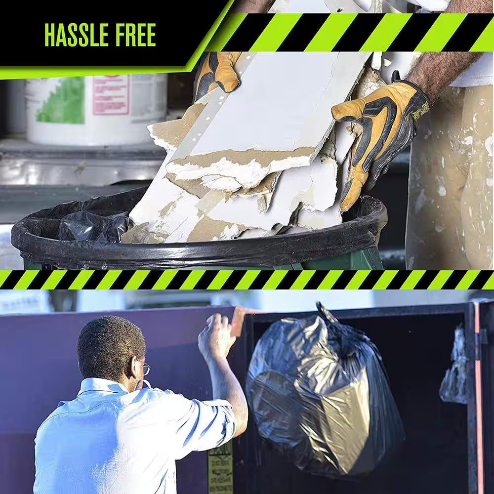 45 Gallon Black Low Density EZ Tie Closure Trash Bag (100-Count)