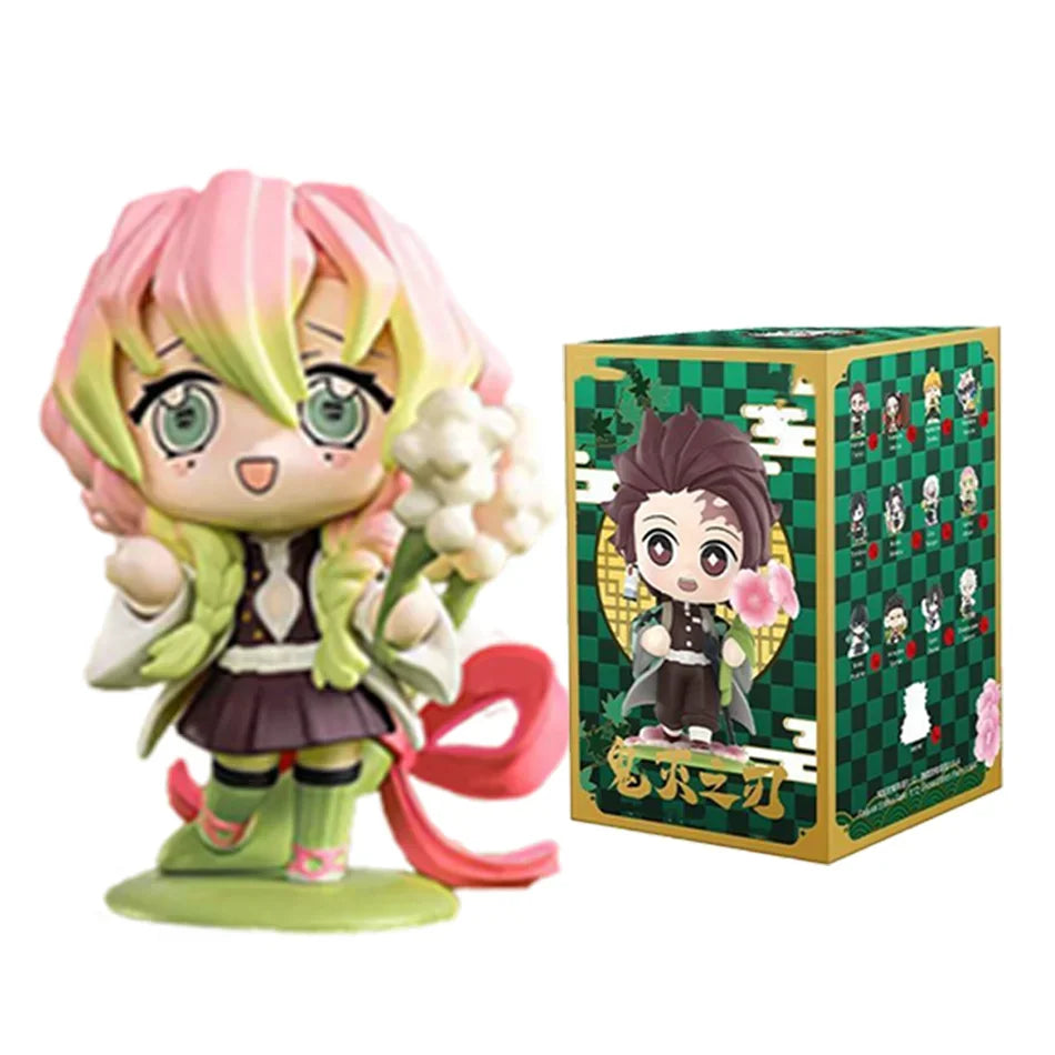 1-12Pcs Anime Demon Slayer Blind Box Tanjiro Kamado Nezuko Cartoon Figure PVC Model Ornament Child Christmas Halloween Gift