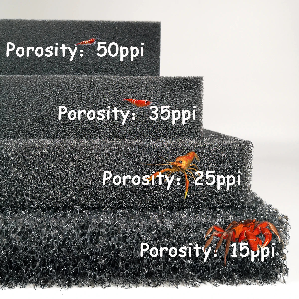 Aquarium Accessories Biochemical Cotton Filter Fish Tank Pond Foam Sponge Filter Black 15 25 35 50PPI Used for Aquariums