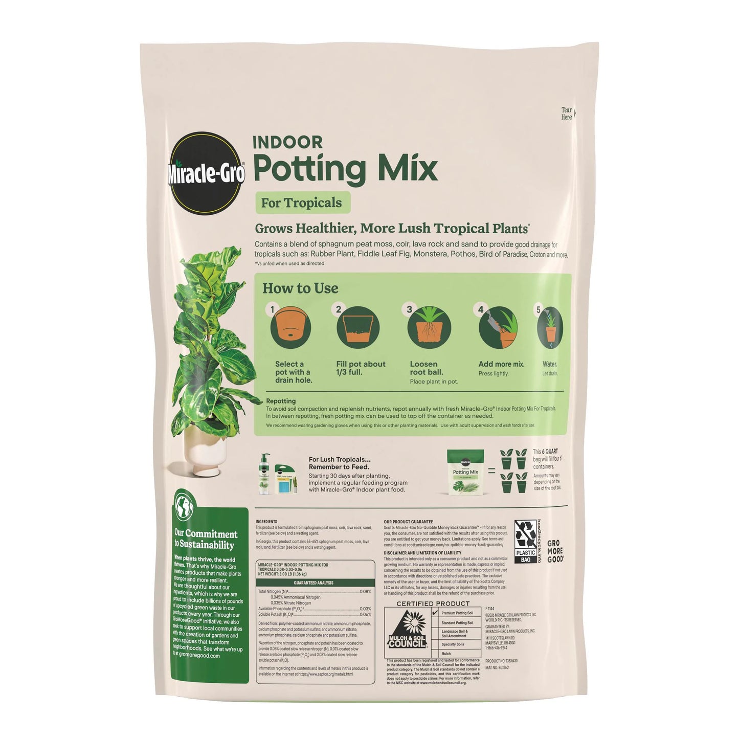 Indoor 6 Quart(S) Tropical and Succulent Potting Soil Mix