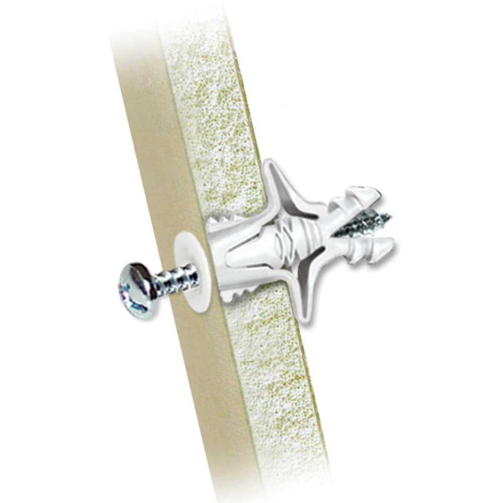 35.0-Lb 1/4-In X 1-1/4-In Push-In Anchors with Screws Included 100 -Pack