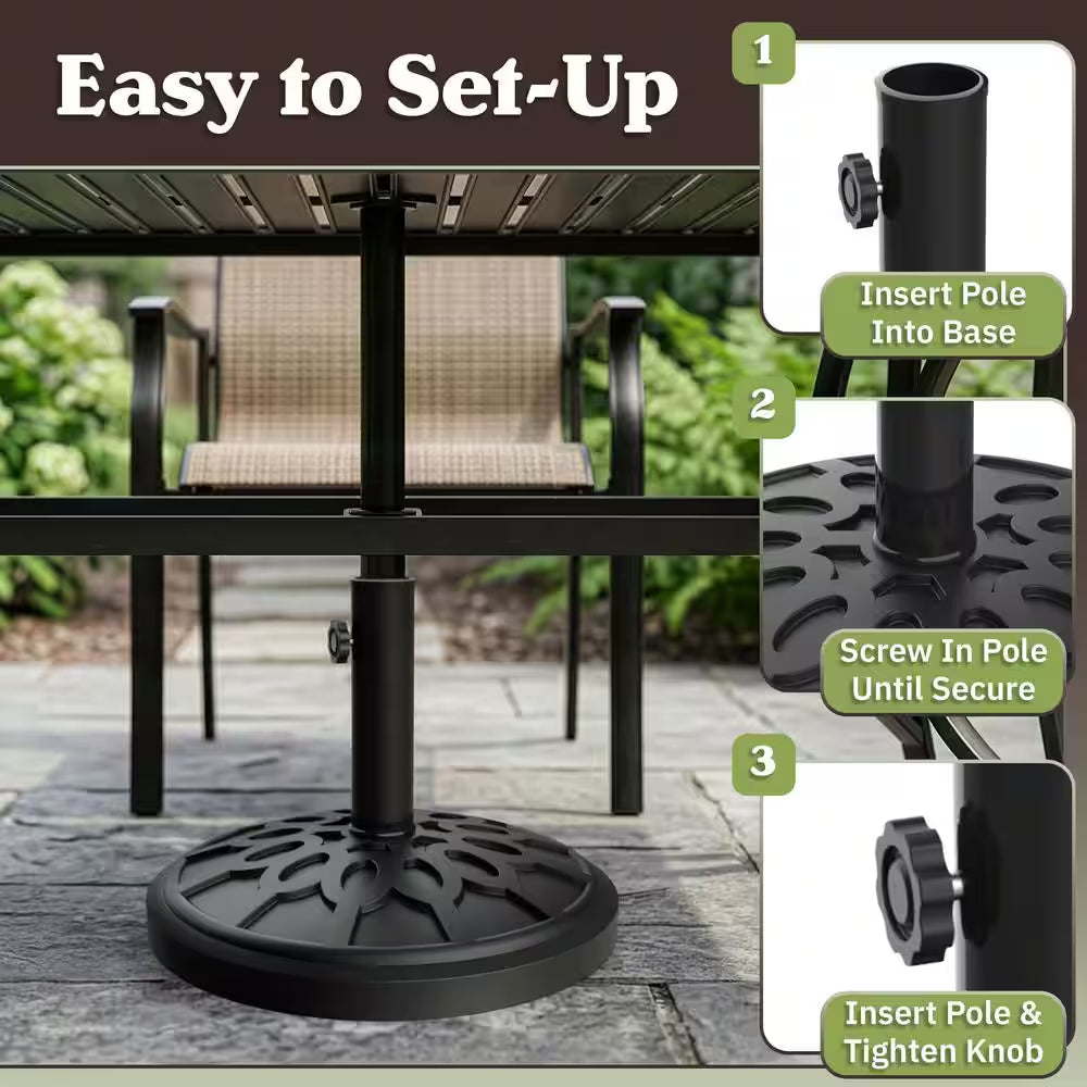 9 Ft. Outdoor Market Patio Umbrella with Base in Red