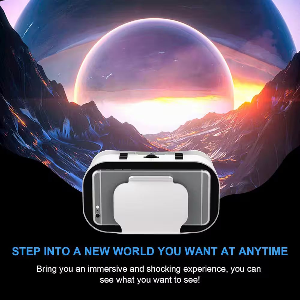 3D VR Glasses Virtual Reality Goggles for Iphone and Android Adjustable Headset with Controller for Movies TV and Games
