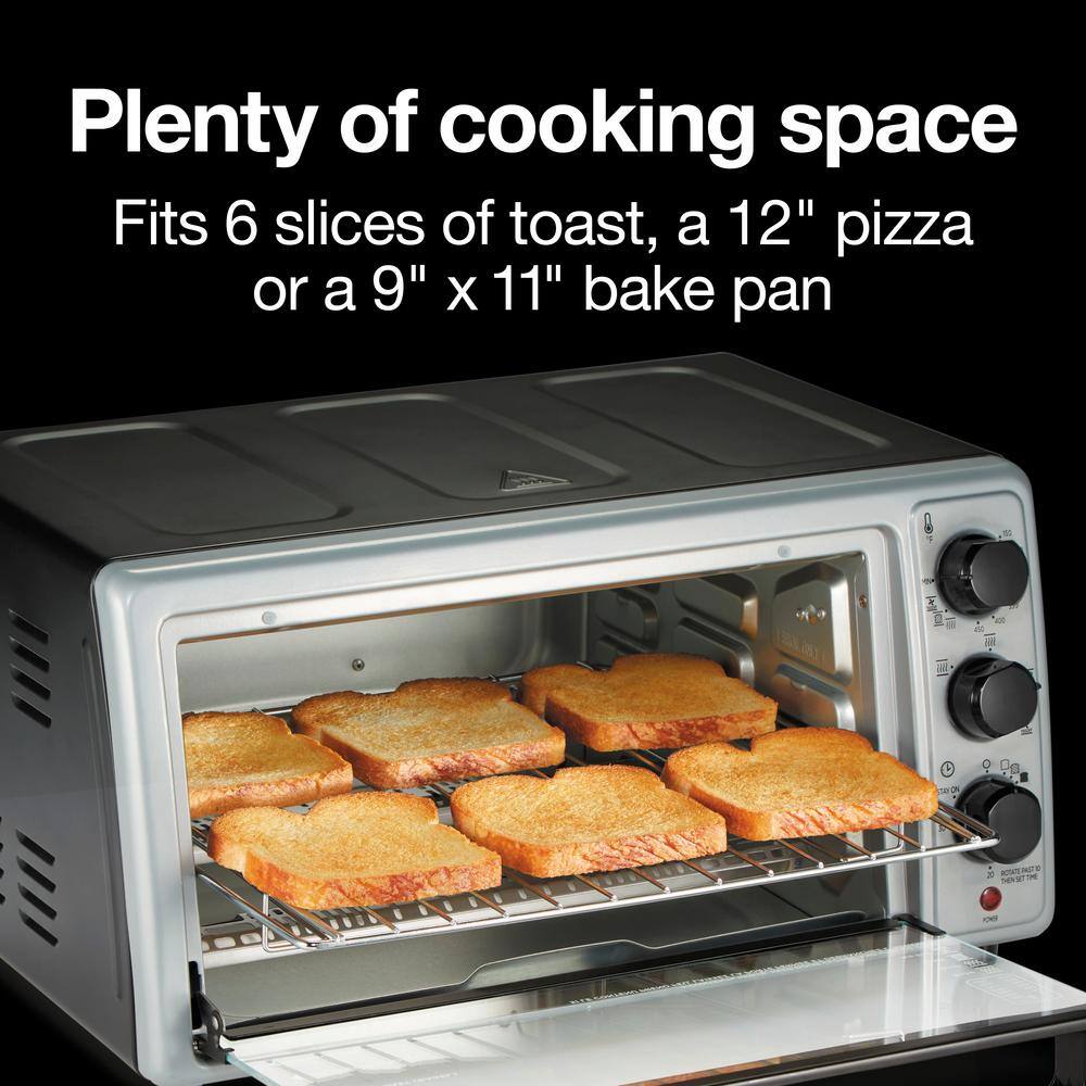 Proctor Silex Simply-Crisp 6-slice Black Air Fryer Toaster Oven