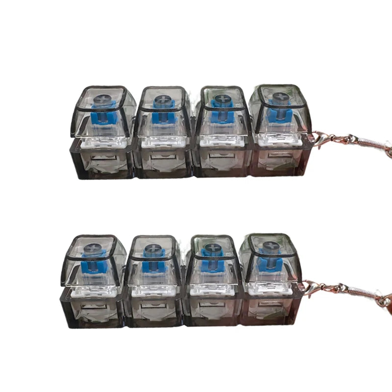 LED Keyboard Keychain Fidget Toys Crystal Clicker Sensory Toy for Stress Relief Keyboard Keychain Fidget Gadget for Adults Kids
