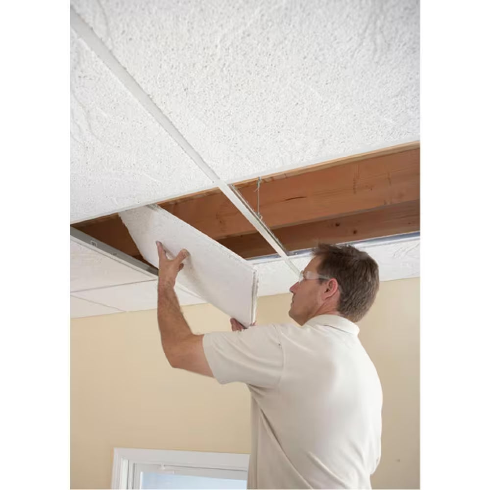 2 Ft. X 2 Ft. Radar Basic White Square Edge Lay-In Ceiling Tile, Case of 4 (16 Sq. Ft.)
