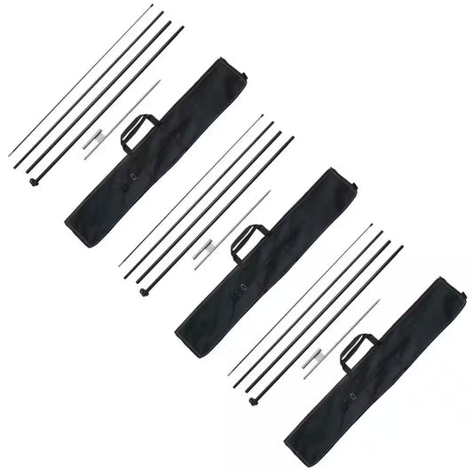 Feather Flag Pole Kit, 3-Pack Swooper Flag Poles 16.3 Ft. for Outdoor Business Advertising, with Ground Stakes, Flagpole