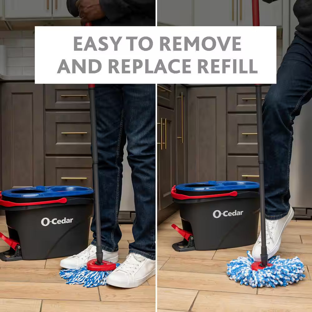 Rinseclean Clean Water Microfiber Spin Mop and Bucket System, Clean with Clean Water