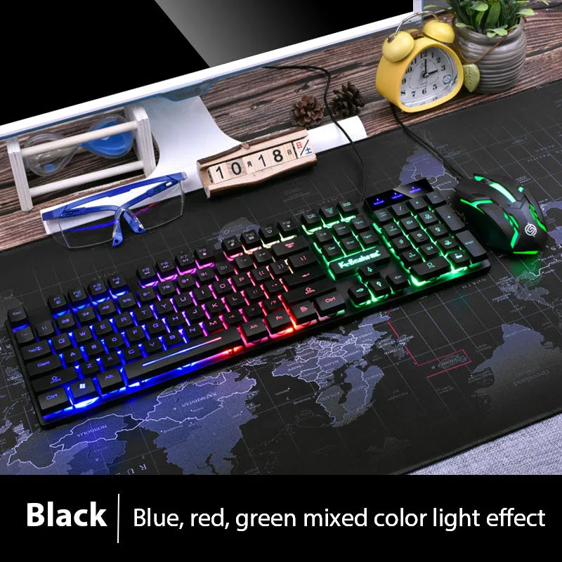 KM320 Keyboard and Mouse Set Waterproof Luminous Game Backlit Keyboard