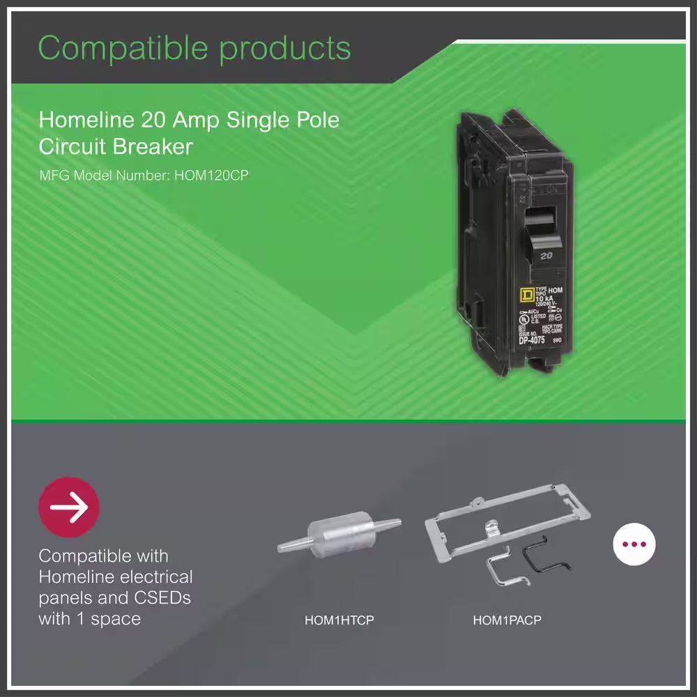 Homeline 20-Amp Single-Pole Circuit Breaker (HOM120CP)
