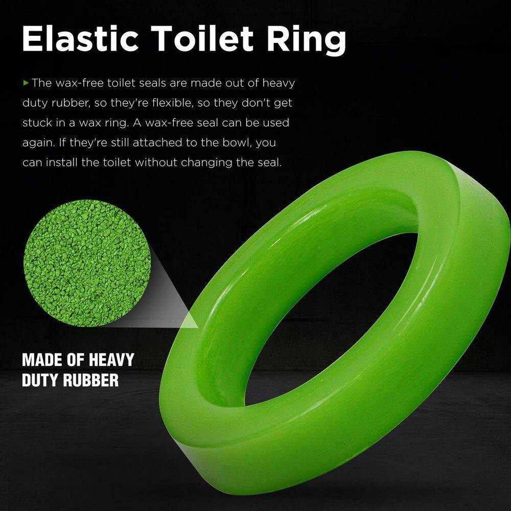 Universal Fit for 3 In. and 4 In. Waste Lines Elastic Waxless Toilet Ring Seals Bowl