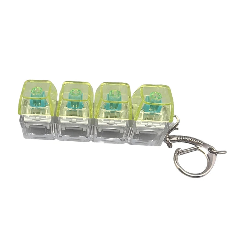 LED Keyboard Keychain Fidget Toys Crystal Clicker Sensory Toy for Stress Relief Keyboard Keychain Fidget Gadget for Adults Kids