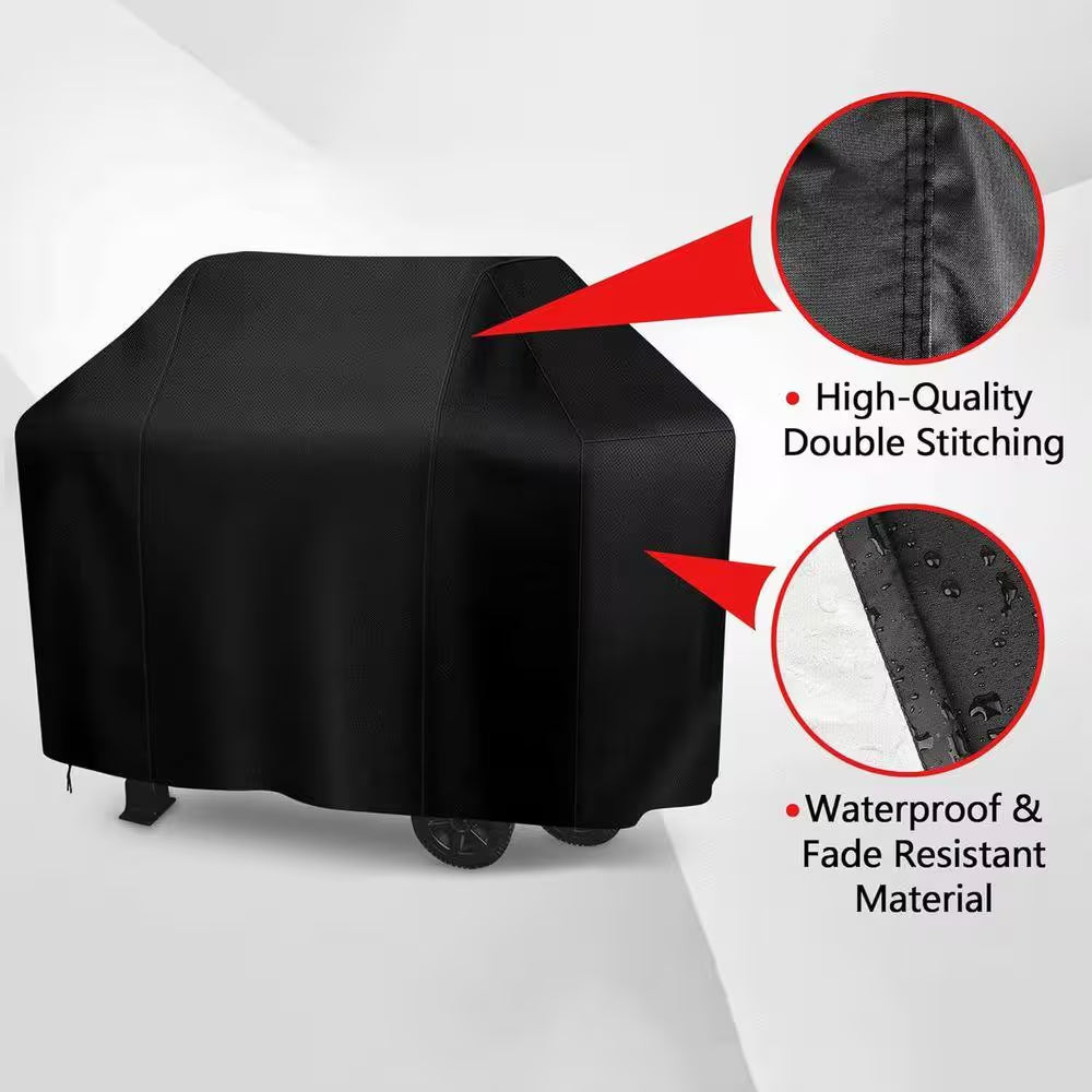 70 In. Black BBQ Grill Cover for Outdoor Grill