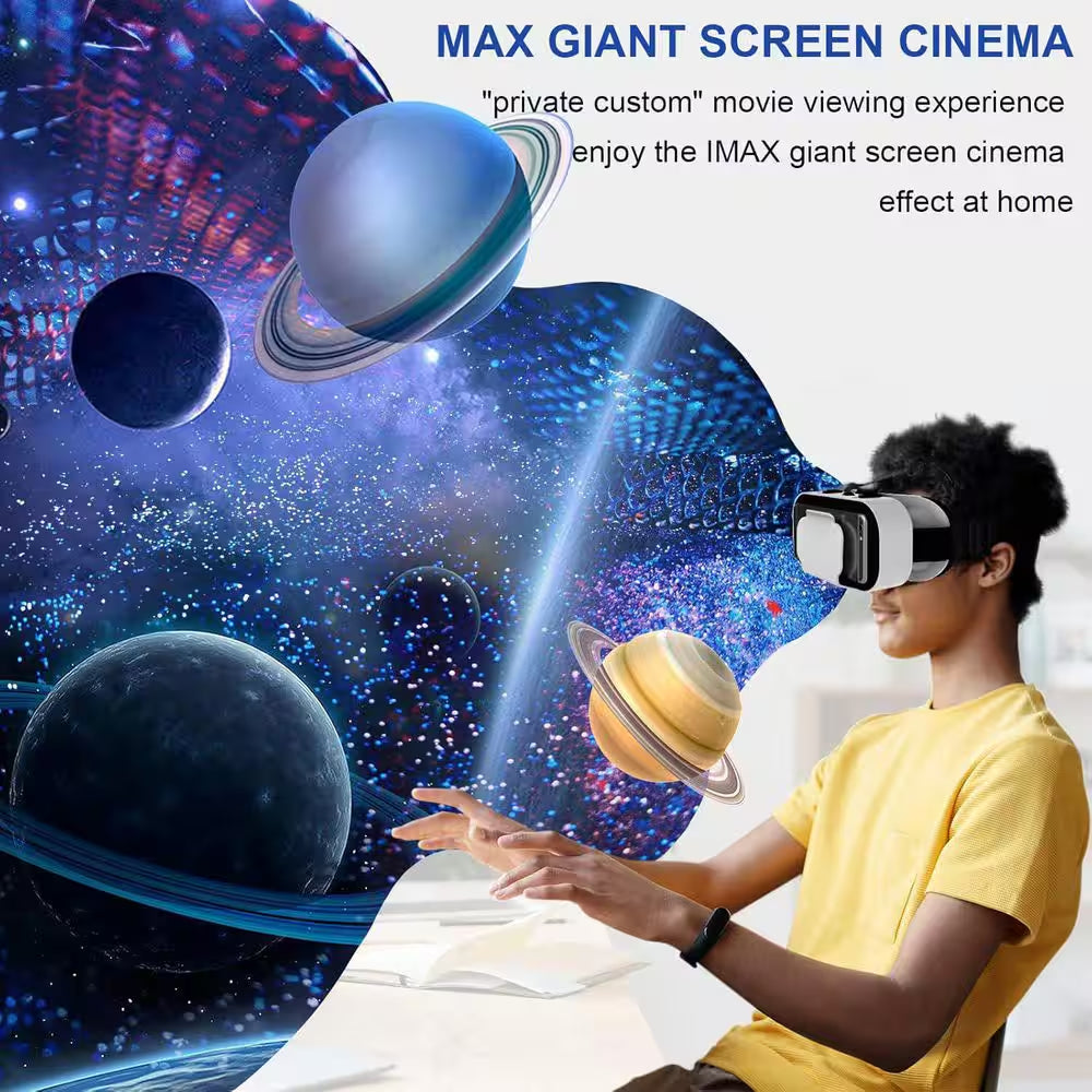 3D VR Glasses Virtual Reality Goggles for Iphone and Android Adjustable Headset with Controller for Movies TV and Games