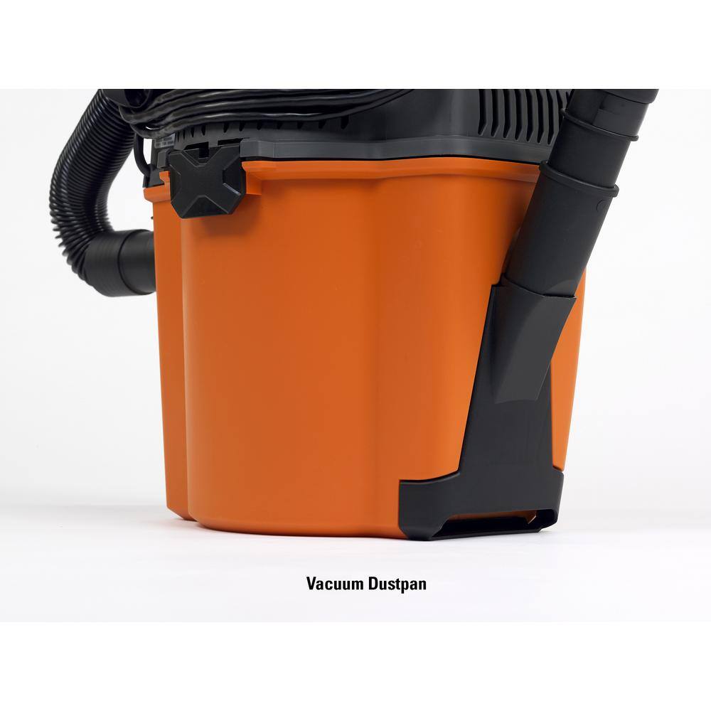 RIDGID 3 Gallon 3.5 Peak HP Portable Wet/Dry Shop Vacuum with Built in Dust Pan, LED Lighted Car Nozzle and Car Cleaning Kit