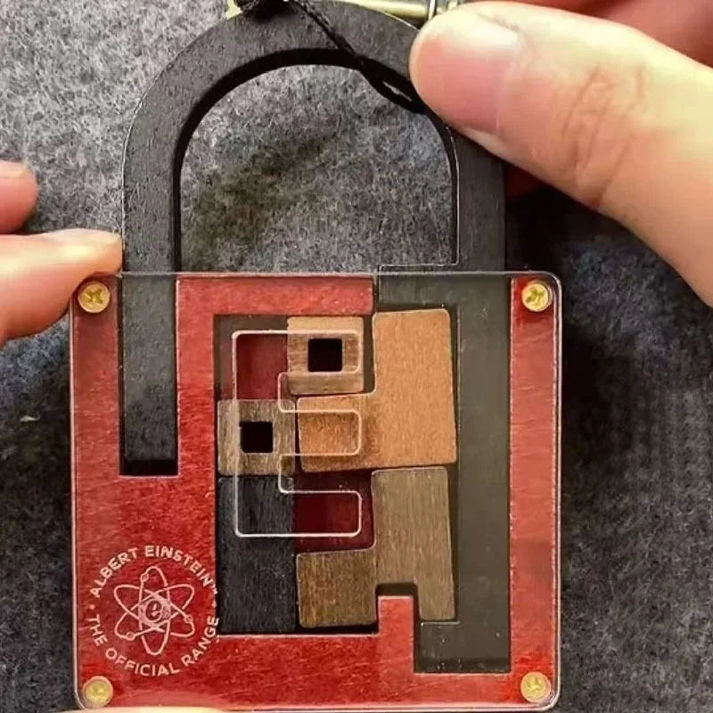 Challenging Classic Wooden Brainteaser Puzzle Game Perfect IQ Lock Challenge Toy Gift for Kids Children’S Cognitive Development
