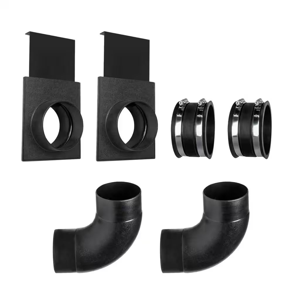 4 In. Dust Collection Hose 90 ° Elbow Connector W/ Blast Gate and Dust Control Flex Cuff for Dust Collector (2-Set)