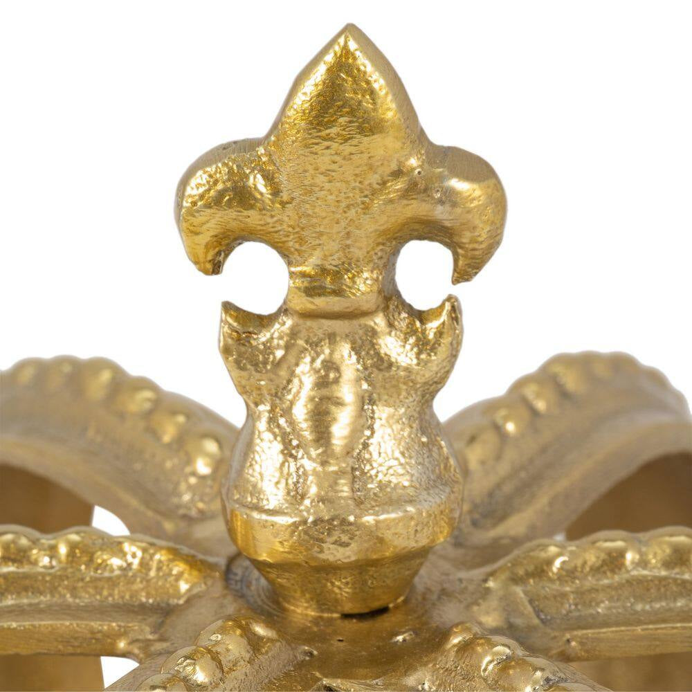 6.25 In. X 7 In. Gold Metal Decorative Embossed Crown Figurine