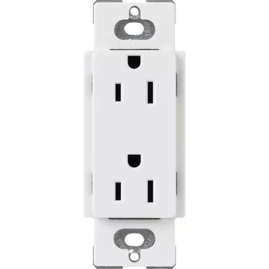 Claro 15 Amp Duplex Outlet, White (CAR-15-WH)